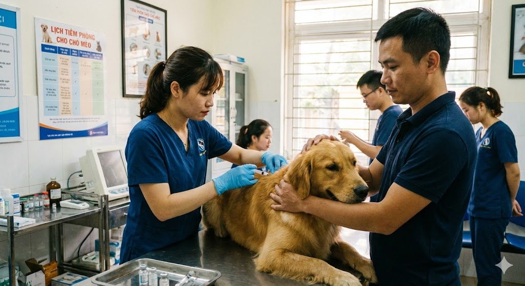 lịch tiêm phòng cho chó con